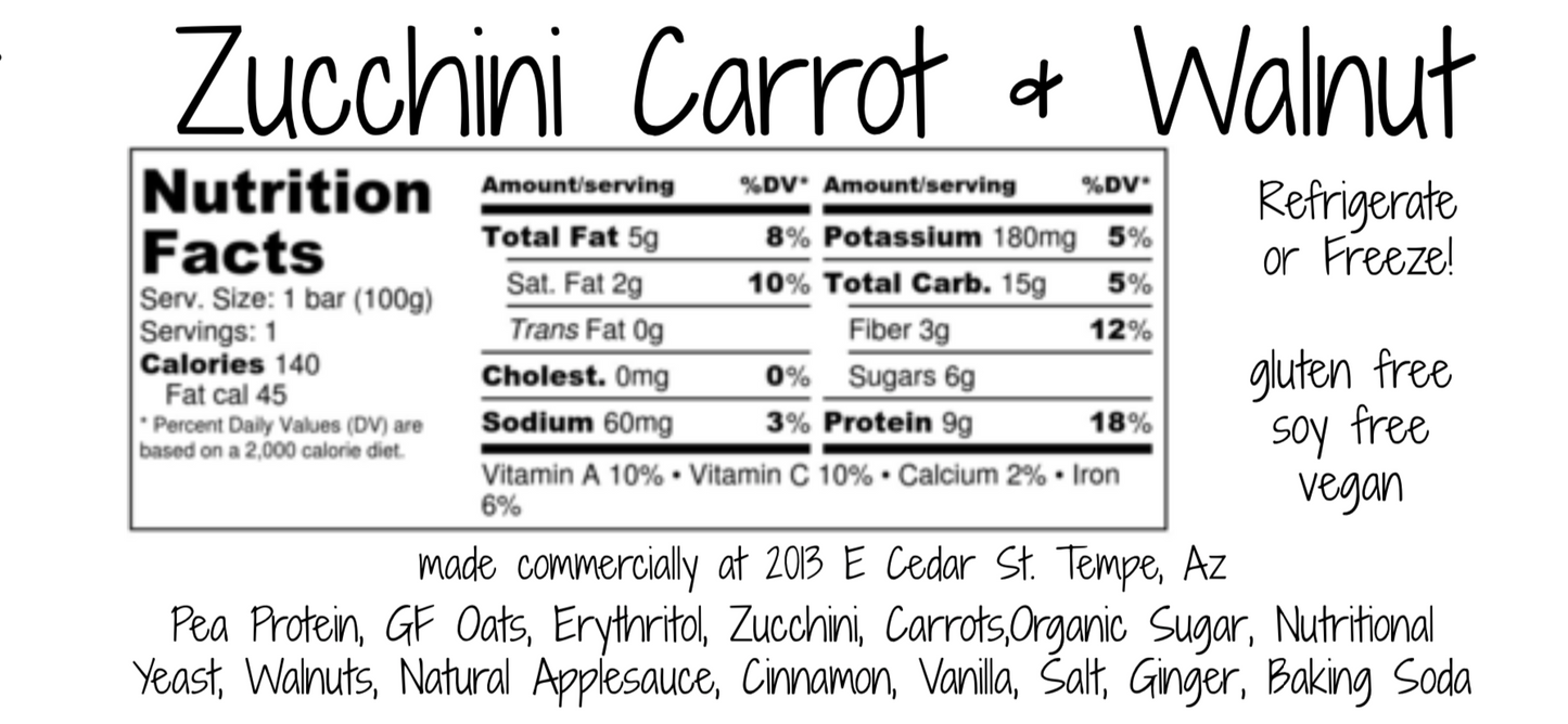 Zucchini Carrot & Walnut Bars