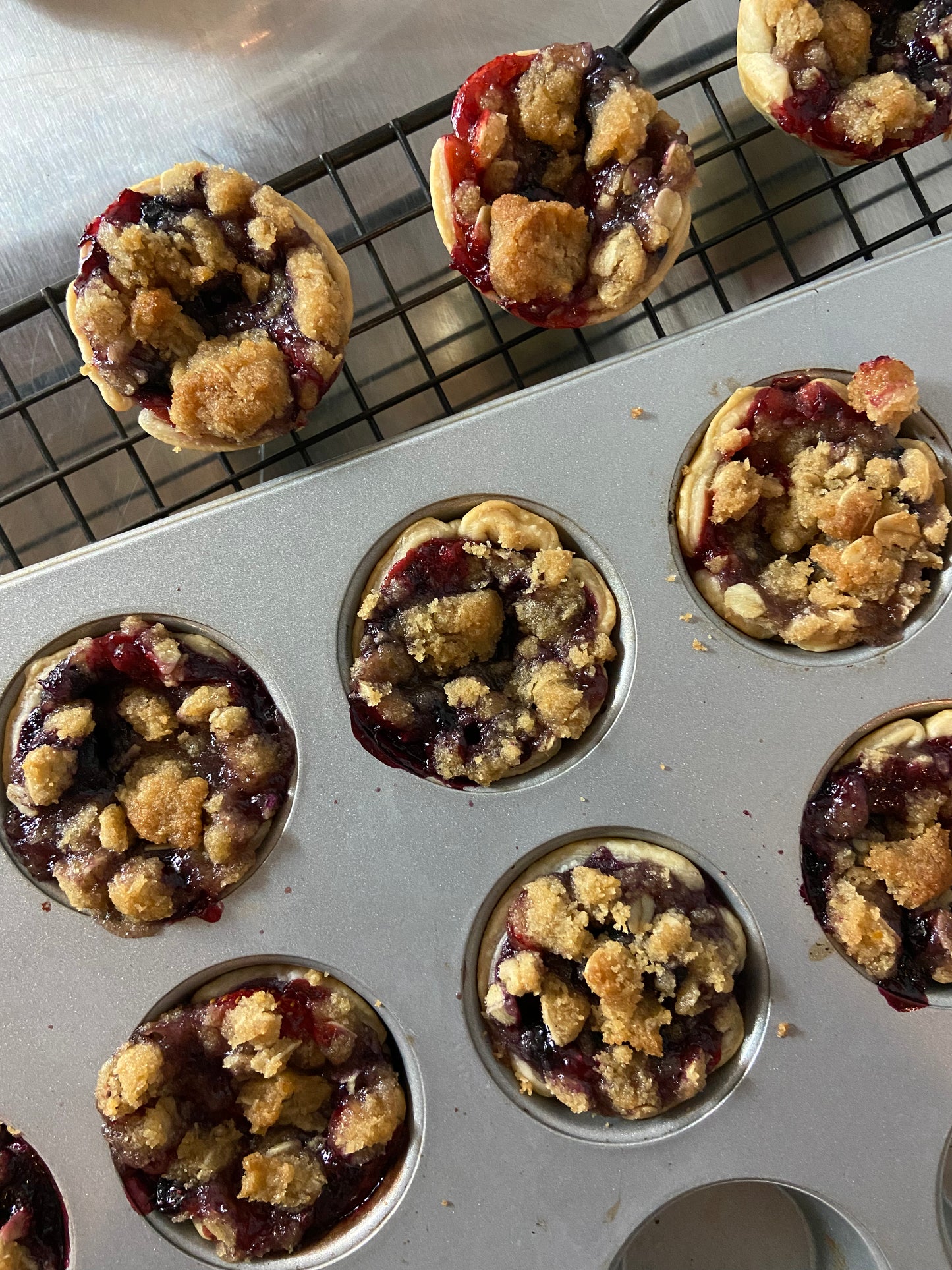 Bite Sized Berry Pies + Vanilla Whipped Cream