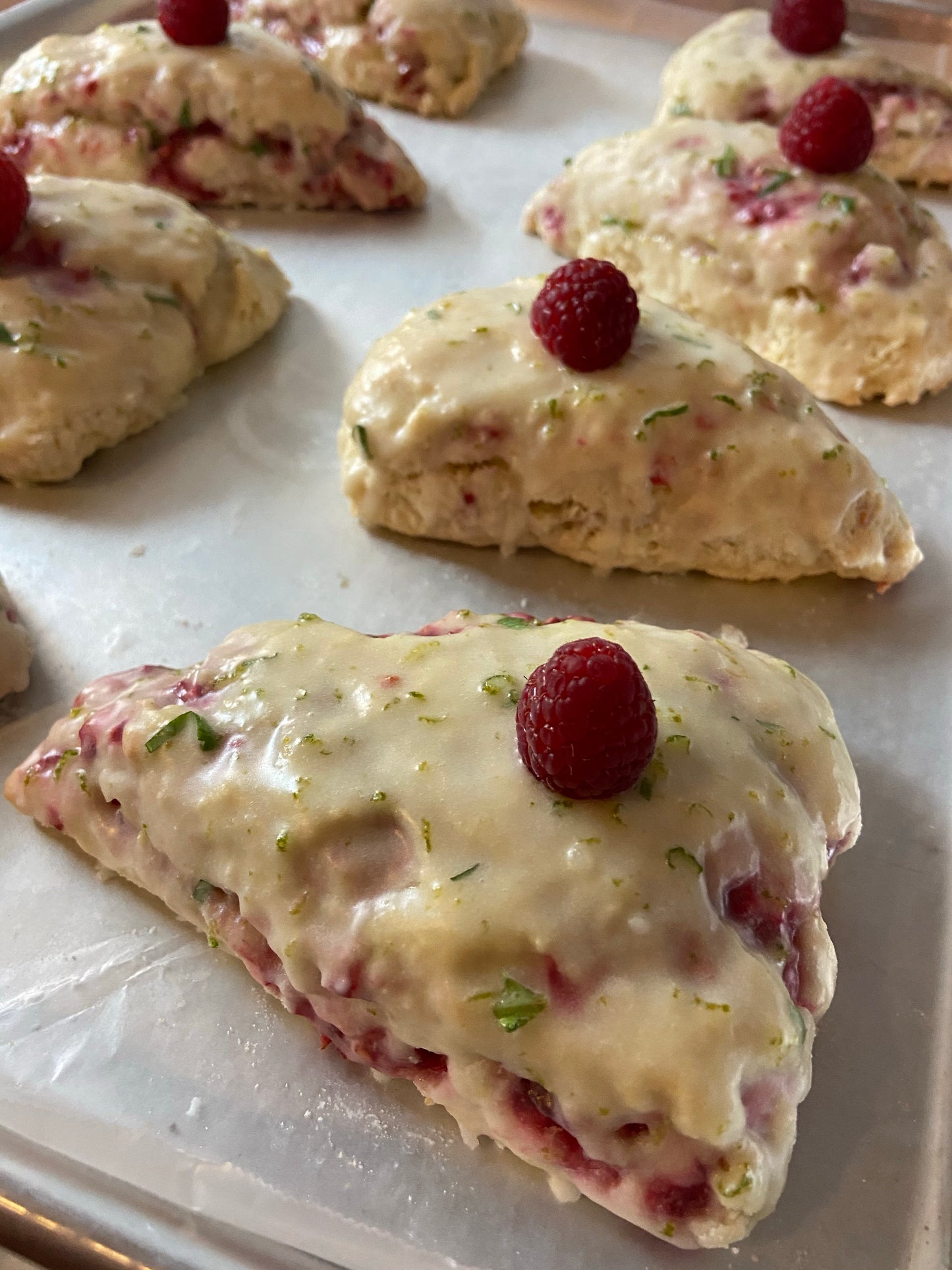 4 Raspberry Mojito Scones