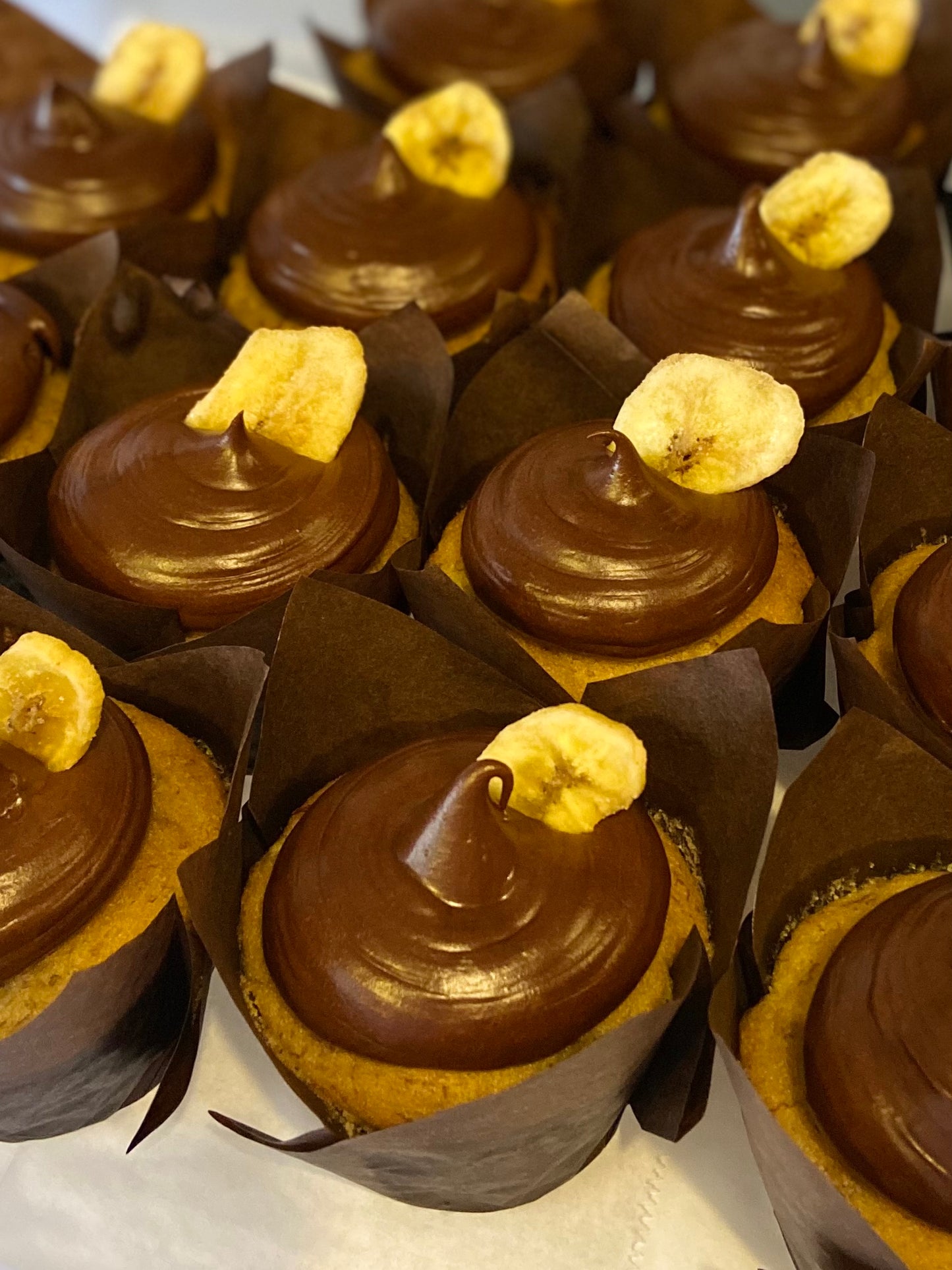 Half Dozen Chocolate Frosted Banana Cupcakes